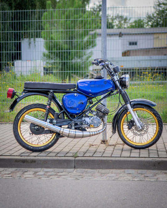 "F91 SO" Auspuff 70-120ccm S51 Edelstahl