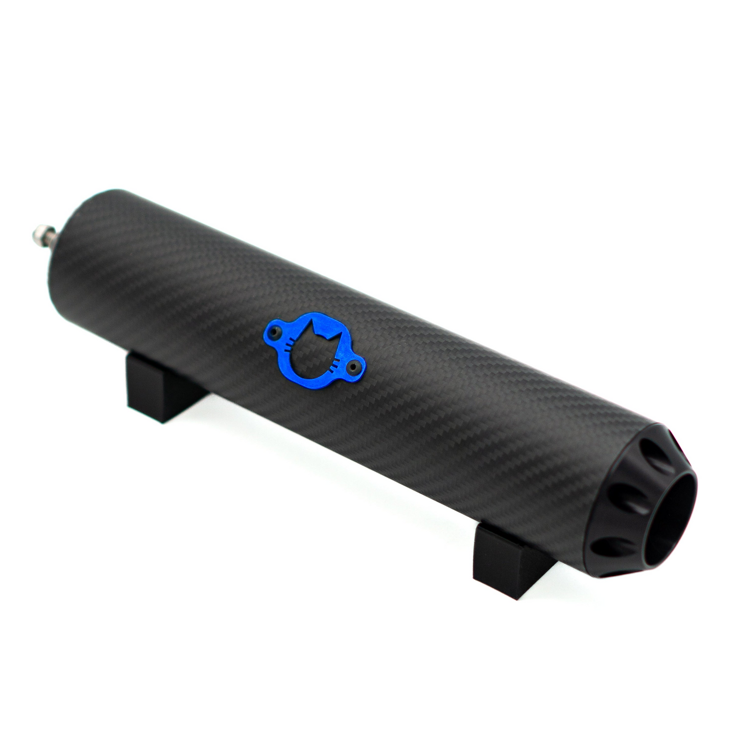 Schalldämpfer Racing "Carbon Black" blau Logo EbbiRacing