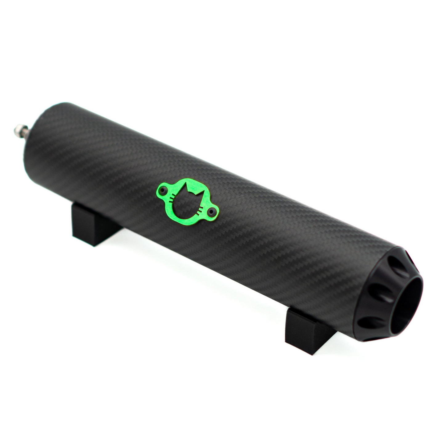 Schalldämpfer Racing "Carbon Black" grünes Logo EbbiRacing