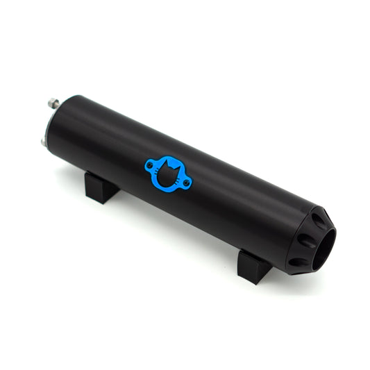 Schalldämpfer Racing "AllBlack" Blaues Logo