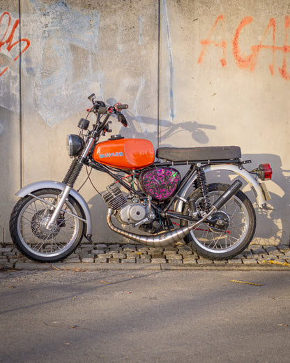 "GP-F91 linksverlegt" Auspuff 70-120ccm S51 Edelstahl