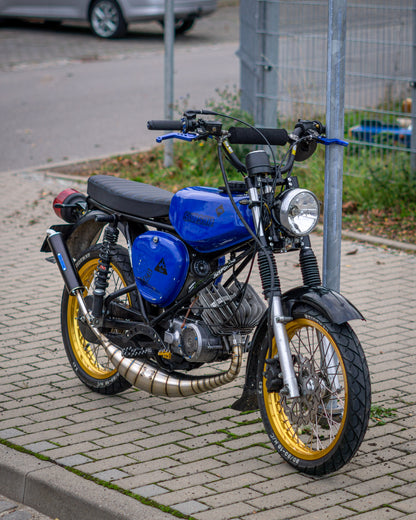 "GP-F91 rechtsverlegt" Auspuff 70-120ccm S51 Edelstahl