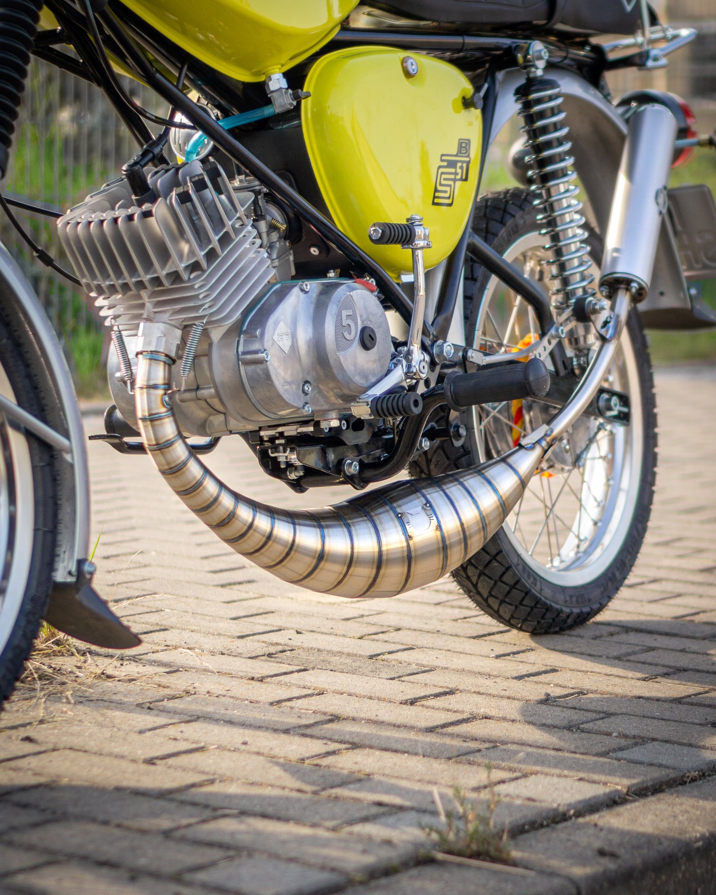 "GP-BB91 linksverlegt" Auspuff 85-120ccm S51 Edelstahl