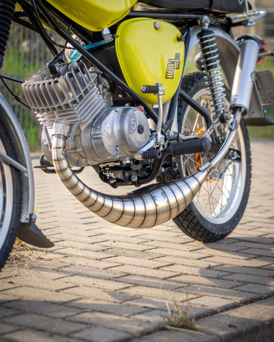 "GP-BB91 linksverlegt" Auspuff 85-120ccm S51 Edelstahl