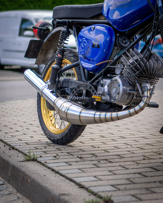 "F91 SO" Auspuff 70-120ccm S51 Edelstahl