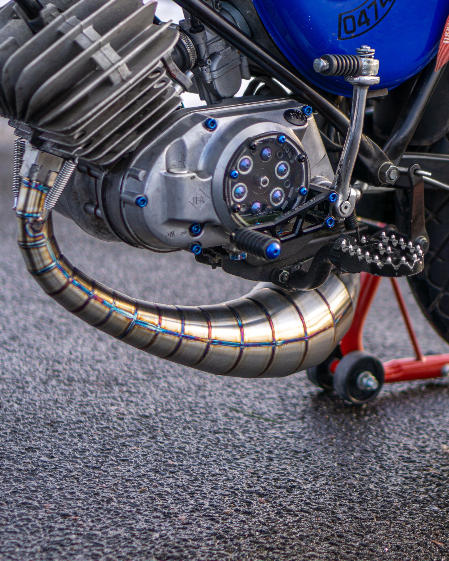 "GP-BB91 rechtsverlegt" Auspuff 85-120ccm S51 Edelstahl