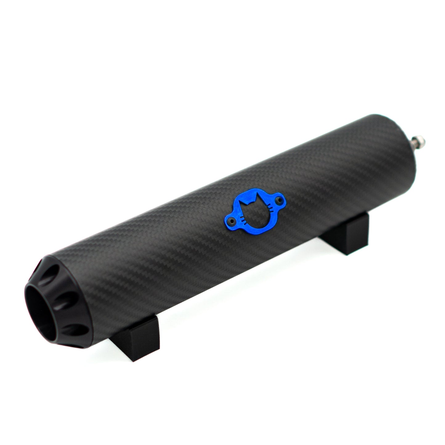 Schalldämpfer Racing "Carbon Black" blau Logo EbbiRacing