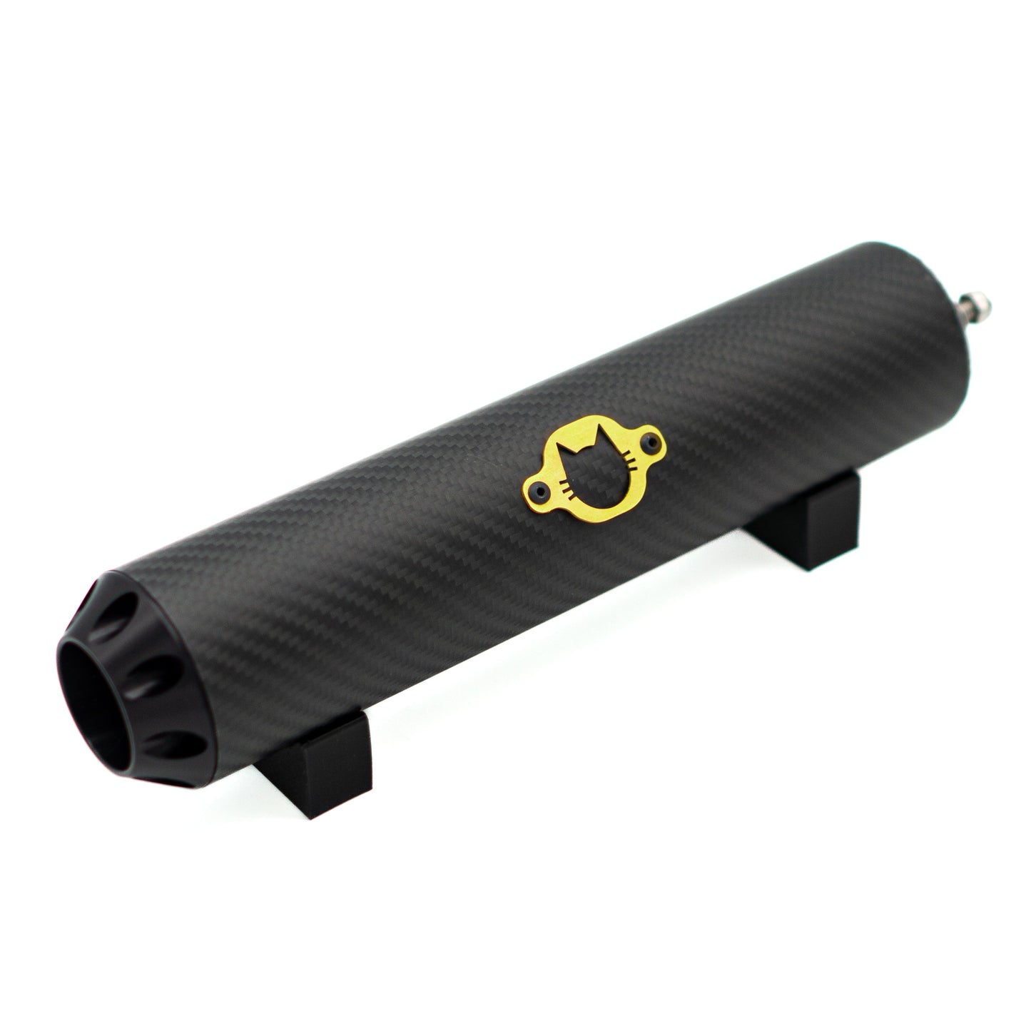 Schalldämpfer Racing "Carbon Black" goldenes Logo EbbiRacing