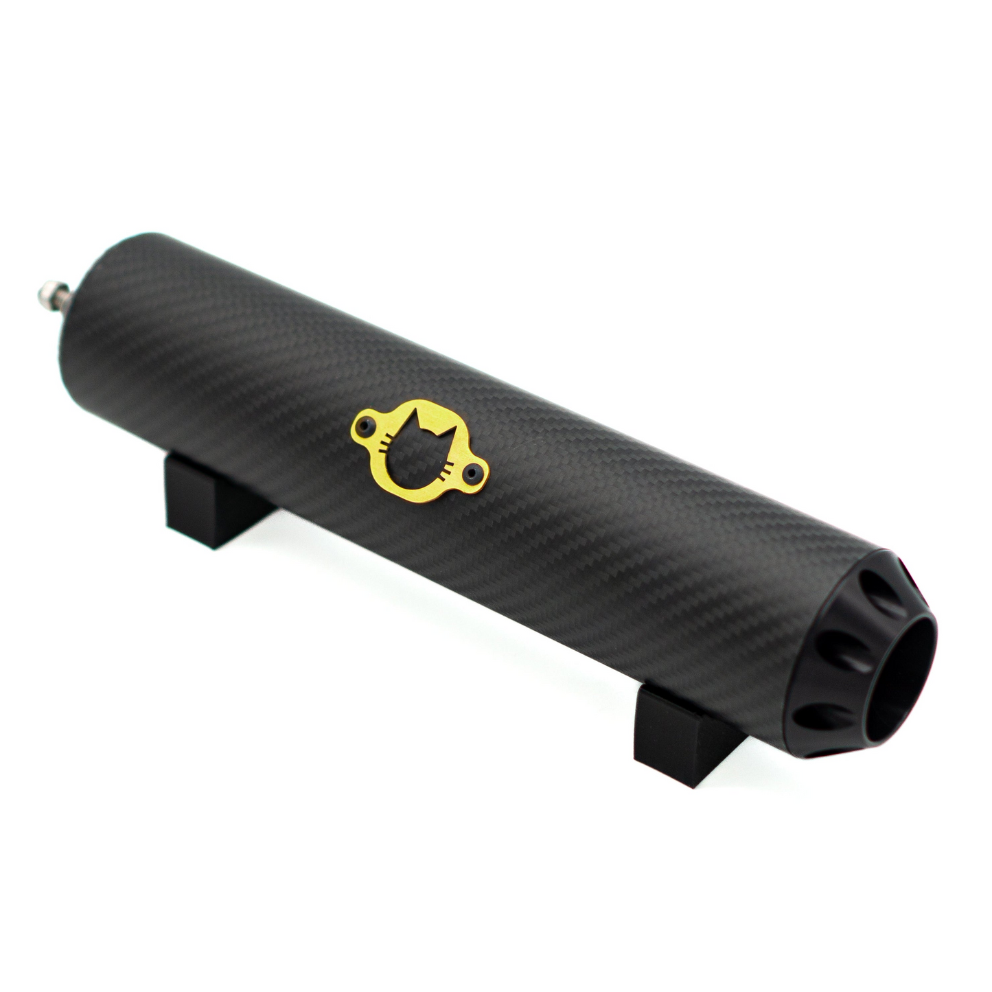 Schalldämpfer Racing "Carbon Black" goldenes Logo EbbiRacing