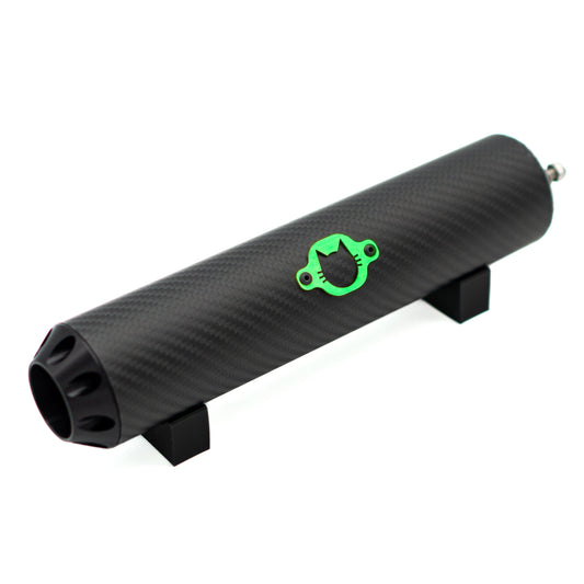 Schalldämpfer Racing "Carbon Black" grünes Logo EbbiRacing
