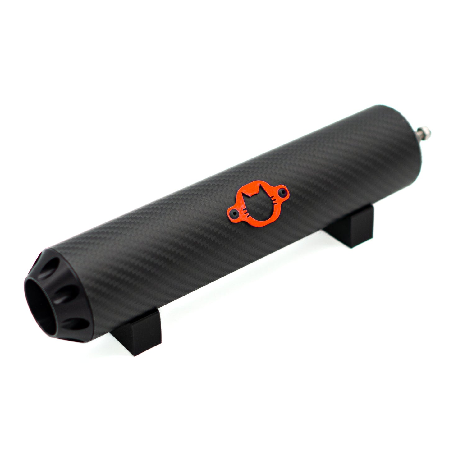 Schalldämpfer Racing "Carbon Black" rotes Logo EbbiRacing