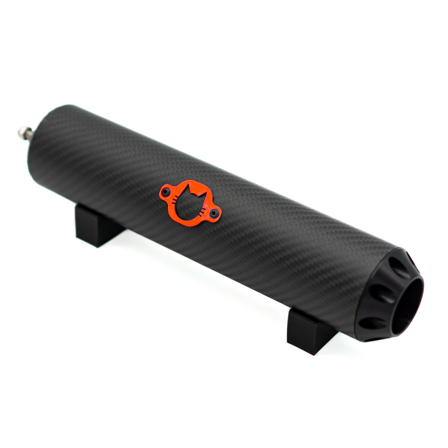 Schalldämpfer Racing "Carbon Black" rotes Logo EbbiRacing