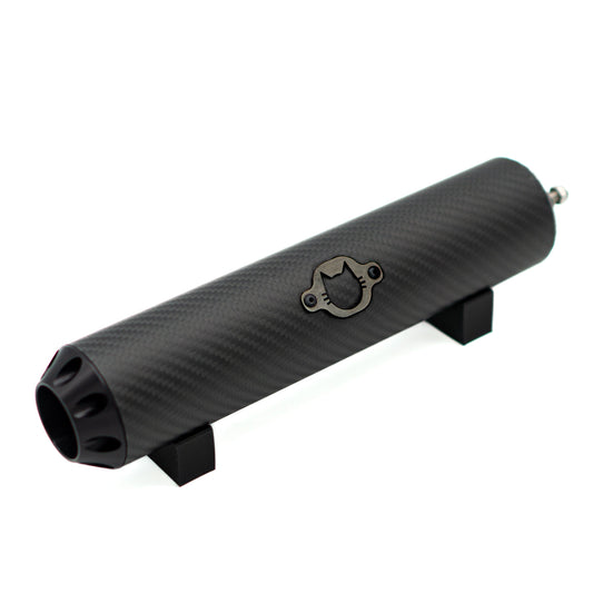 Schalldämpfer Racing "Carbon Black" schwarzes Logo EbbiRacing
