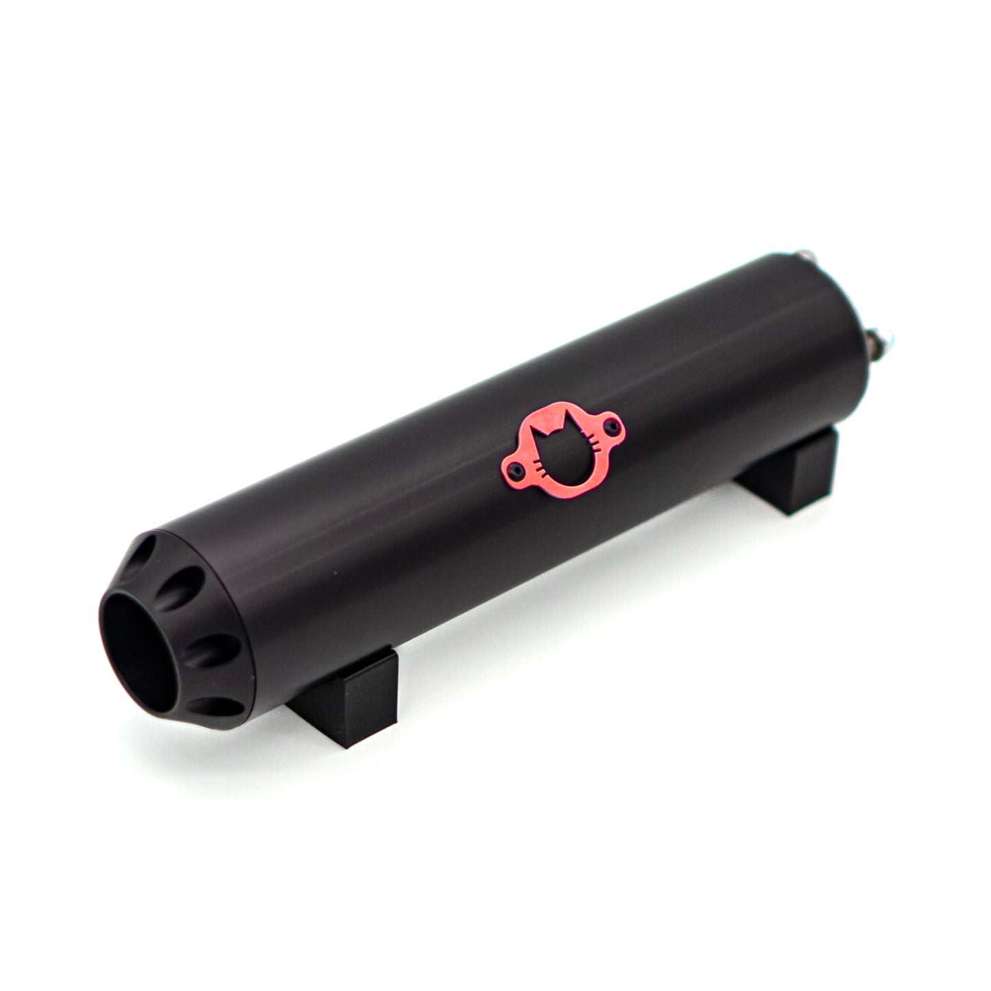 Schalldämpfer Racing "AllBlack" rotes Logo
