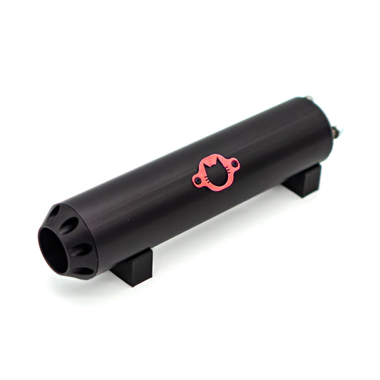Schalldämpfer Racing "AllBlack" rotes Logo